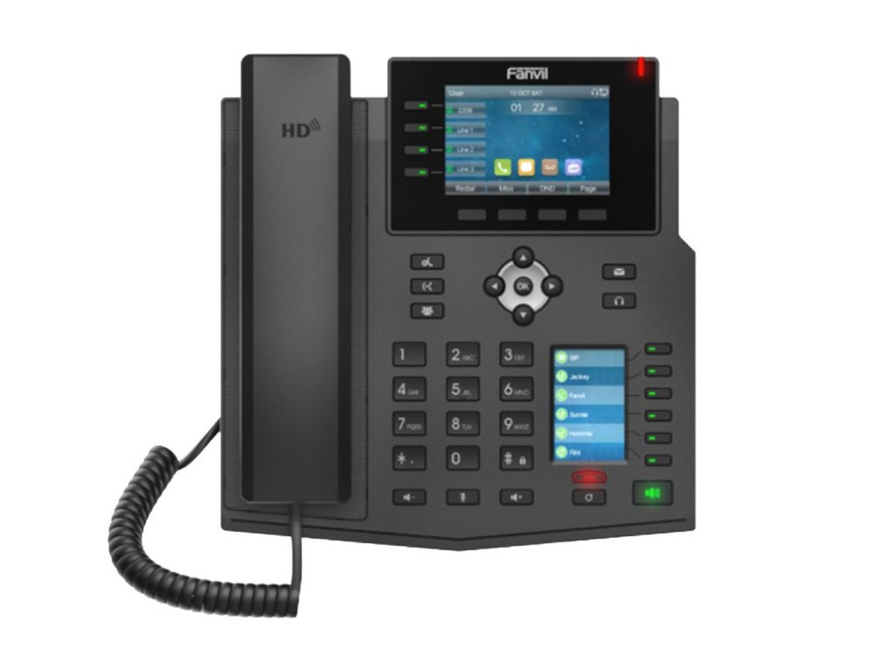 Fanvil X5U High-end IP Phone 16 SIP accounts 4 Line 2 LCDs gigabit PoE bluetooth Wi-Fi HD audio